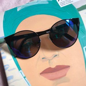 Leith Metal Blue Reflective Lens Sunglasses